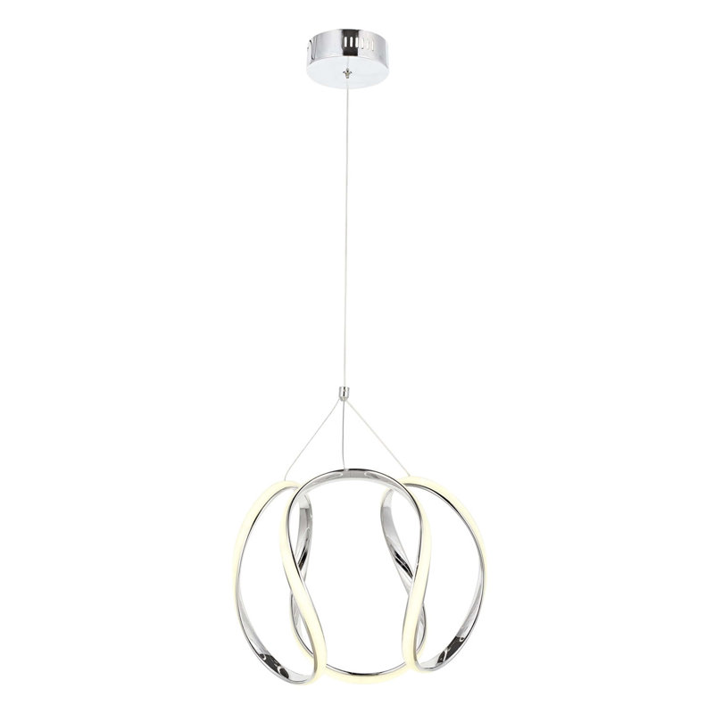 Luminaire suspendu géométrique 1 lumière DEL, Blanc, H 27,6 po x l 11,8 po x P 11,8 po