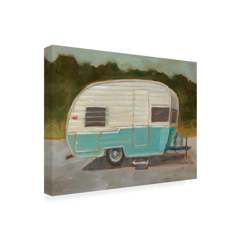 Art mural sur toile tendue - «Retro Camper I» par Ethan Harper pour décoration de salon, de chambre à coucher ou de bureau - 18 x 24
