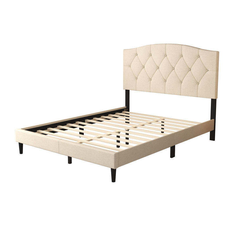 Lit plateforme tapissier Arndt, Grand, Beige