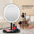 OVENTE 9" Rechargeable Lighted Tabletop Makeup Mirror with Mini Magnetic 10X Magnifying Mirror, Touch Screen Dimmable LED Lights, Portable Vanity Mirror Perfect for Bathroom or Travel, Black MOT22B-1615113563