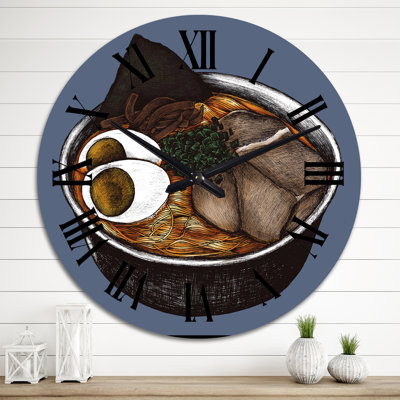 Horloge murale brune Ramen