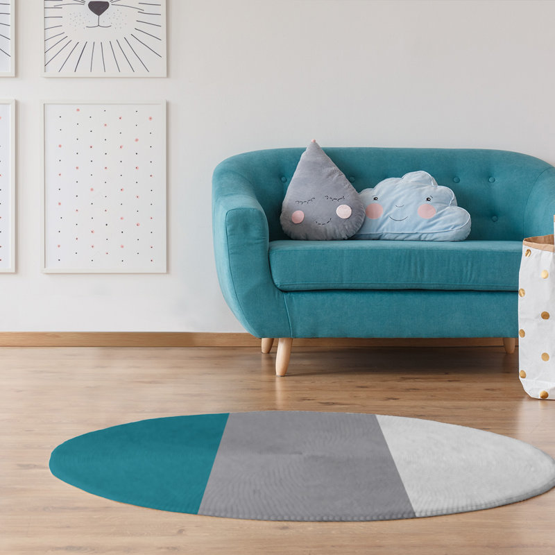 Chenille Striped Indoor Rug, Round 5'