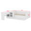Lit plateforme en bois avec tiroirs, tablettes et coiffeuse-651720471