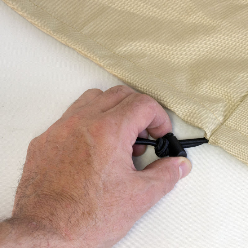 Brown and Beige Waterproof Square Patio Table Cover with Straps