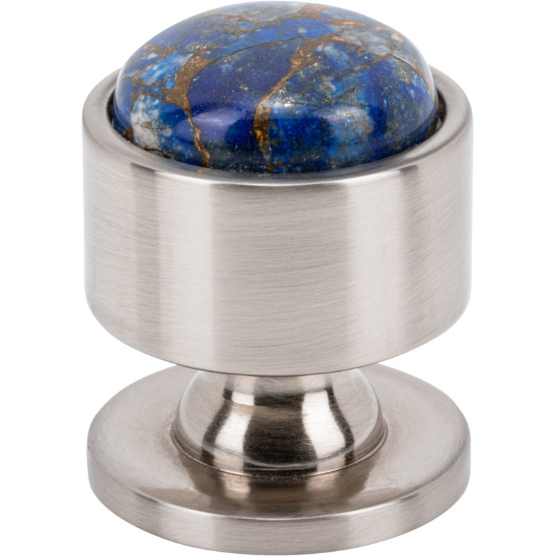 Firesky Diameter Knob, Brushed Satin Nickel, Mohave Lapis, 1 1/8"