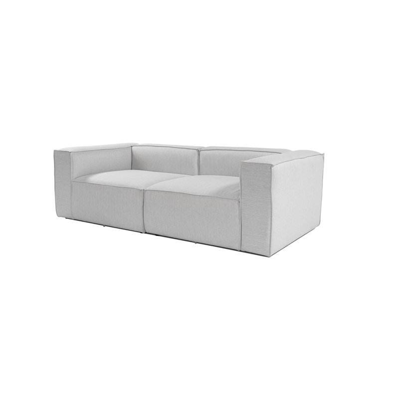 Canapé gris clair 2 places, revêtement 100% lin, 97,6 po x 16,5 po x 25,2 po | Cadre 100% charme, 32 coussins rembourrés en mousse | Pieds en plastique durable, élégants et confortables pour le salon et la maison