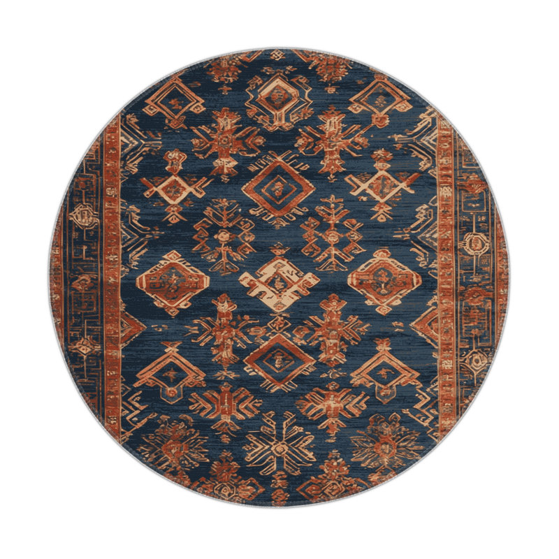 Tapis noir intérieur et extérieur ArtDeco, Rond 5 pi