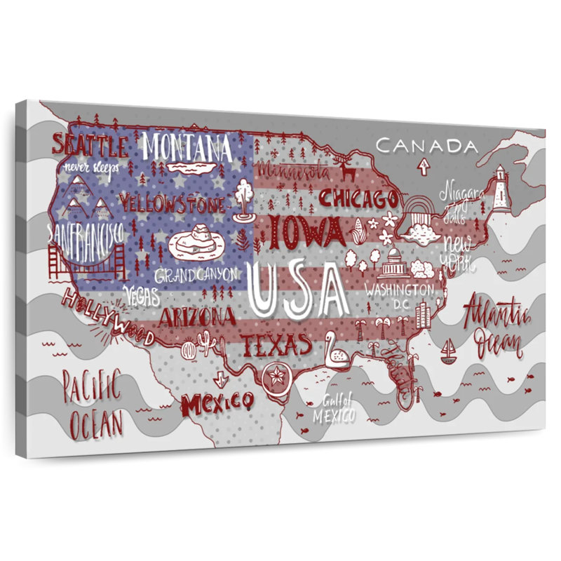 Carte patriotique des États-Unis Keiri, H 34 po x l 51 po