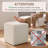 Modern Square Upholstered Ottoman with Solid Wood Frame Set Of 2-582441475