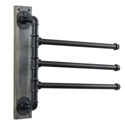 Industrial Wall-Mounted Towel Rack
