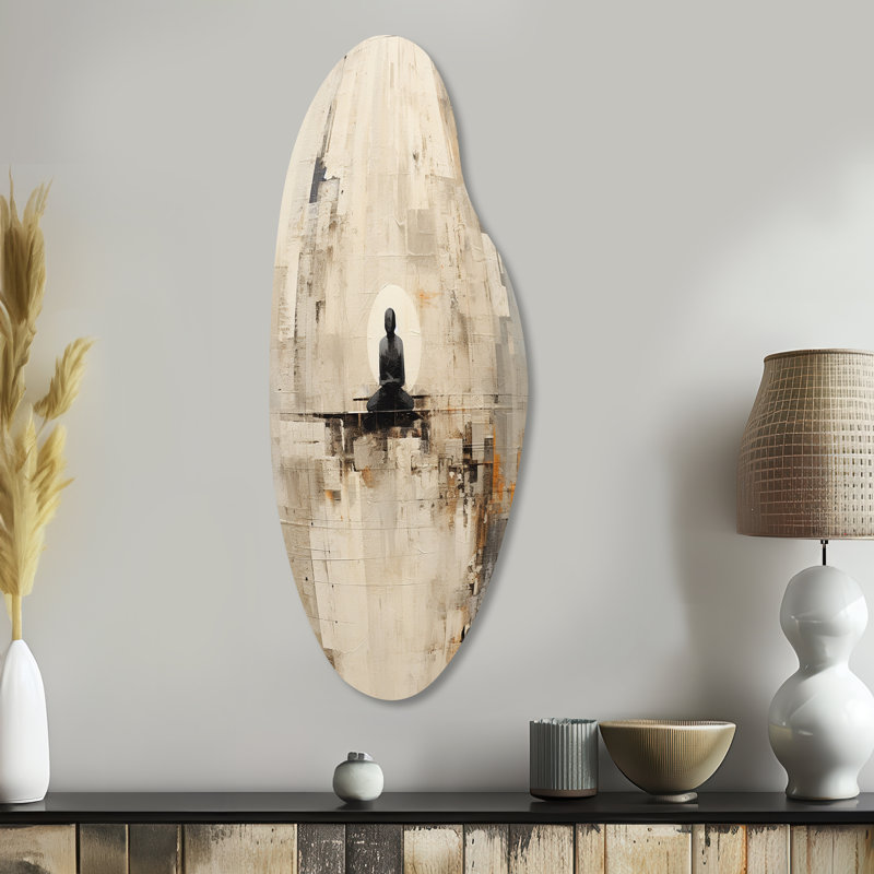 Grovetown - art mural asymétrique en forme de yoga, H 38 po x l 15 po