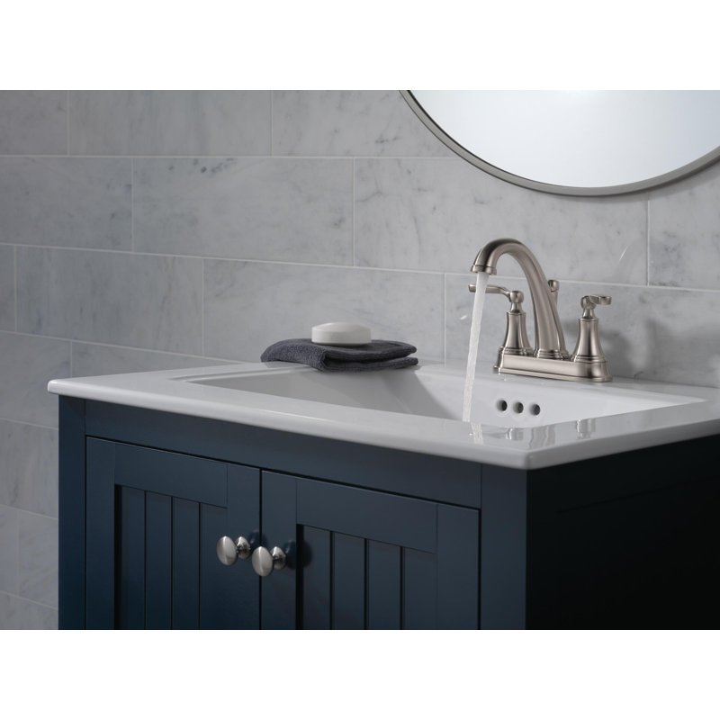 Woodhurst Centerset Bathroom Faucet with Drain Assembly, Stainless Steel, None