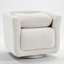 Fauteuil demi-tonneau rembourré et pivotant-763510048