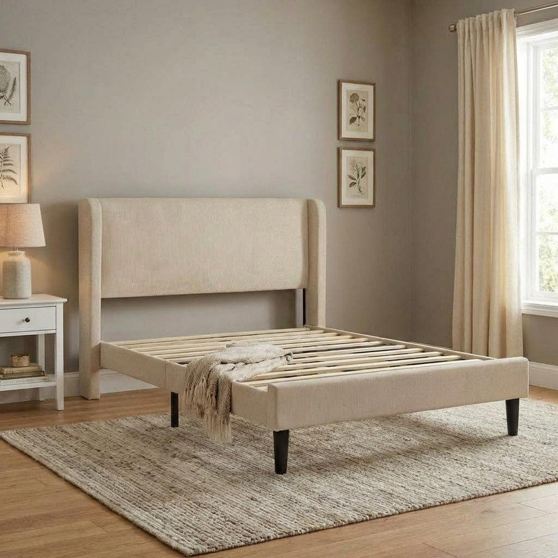 Bed, Beige, Full