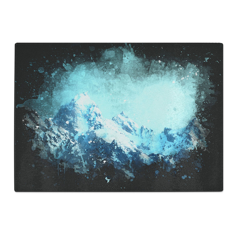 Tempered Glass Mountain Blues Chopping Board, 20 cm x 28.5 cm