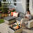 4 Piece Rattan Patio Conversation Set with Cushions-1312941362-1333608604
