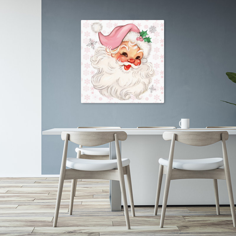 Art de Noël rose rétro rétro, H 32 po x l 32 po