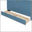 Grand lit escamotable mural avec tiroir et un ensemble de prises et de ports USB, bleu marine-129230889