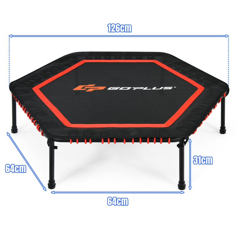 Costway 3.3cm Hexagon Fitness Trampoline, Red/Black