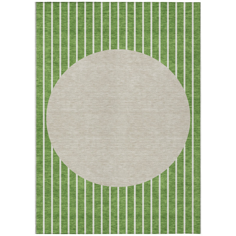 Machine Washable Indoor/Outdoor Chantille ACN994 Green Area Rug, Rectangle 3' x 5'