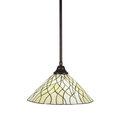 Luminaire suspendu suspendu avec tige en verre Sandhill 16 po