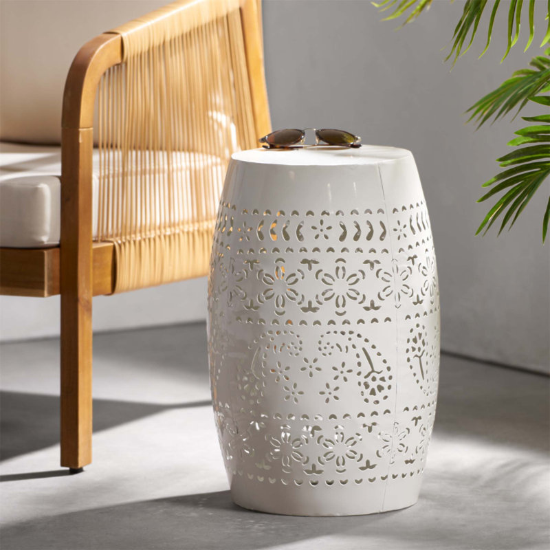 Table d'appoint en métal Ifrane, Blanc