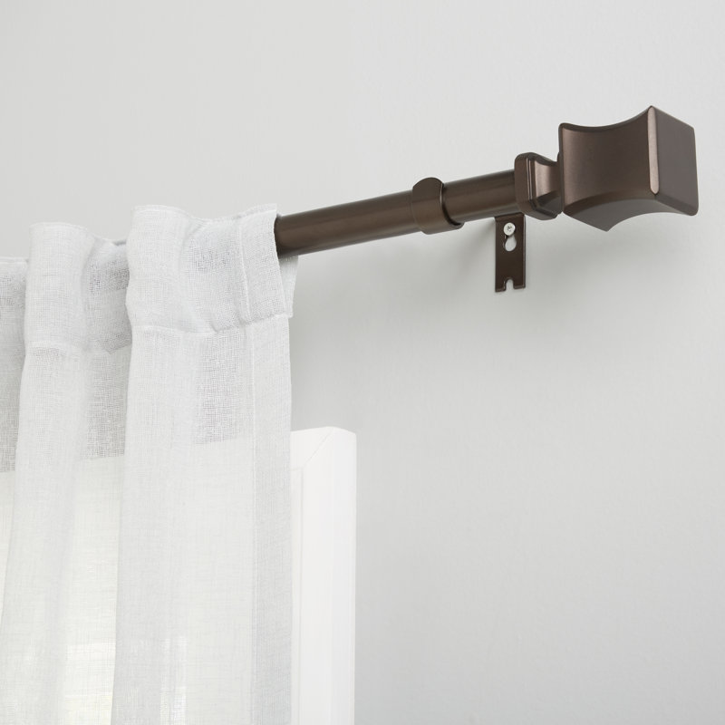 Amalgamated Textiles Exclusive Home Loran 1" Window Curtain Rod and Finial Set, Adjustable