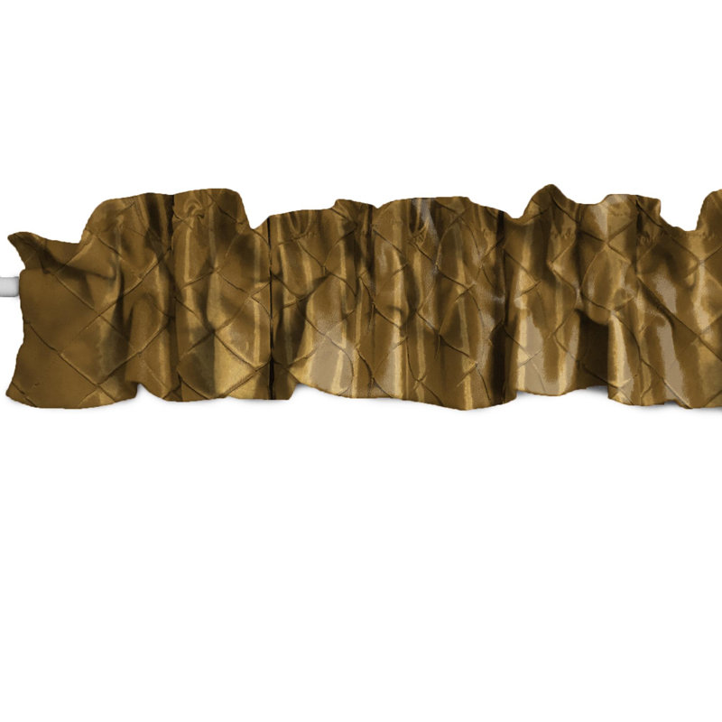 Pintuck Tailored Window Valance, 58"W x 5"L, Gold