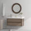 Meuble-lavabo suspendu simple de 122 cm (48 po) à cannelures, en noyer anthracite avec comptoir en pierre reconstituée blanche-1130641524