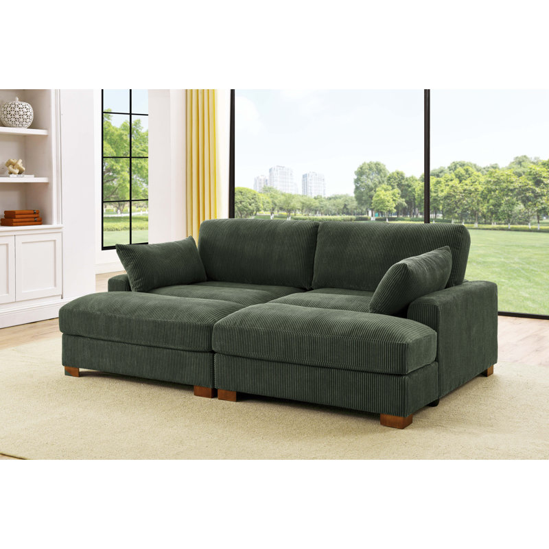 Mordecai 90'' Corduroy Sleeper Sofa