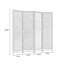Cloison pliante 4 panneaux noir + bois massif blanc + coton
