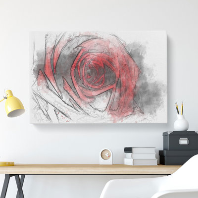 Red Rose Flower Vol.6 - Wrapped Canvas