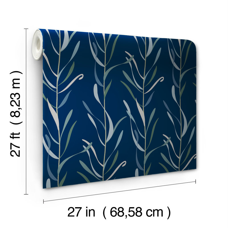 Rouleau de papier peint L 27 pi x l 27 po Hatte, Indigo