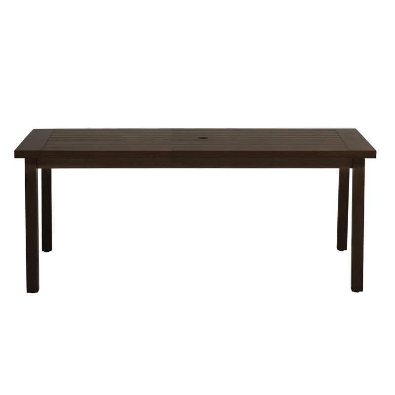 Club Aluminum Outdoor Dining Table, Mahogany