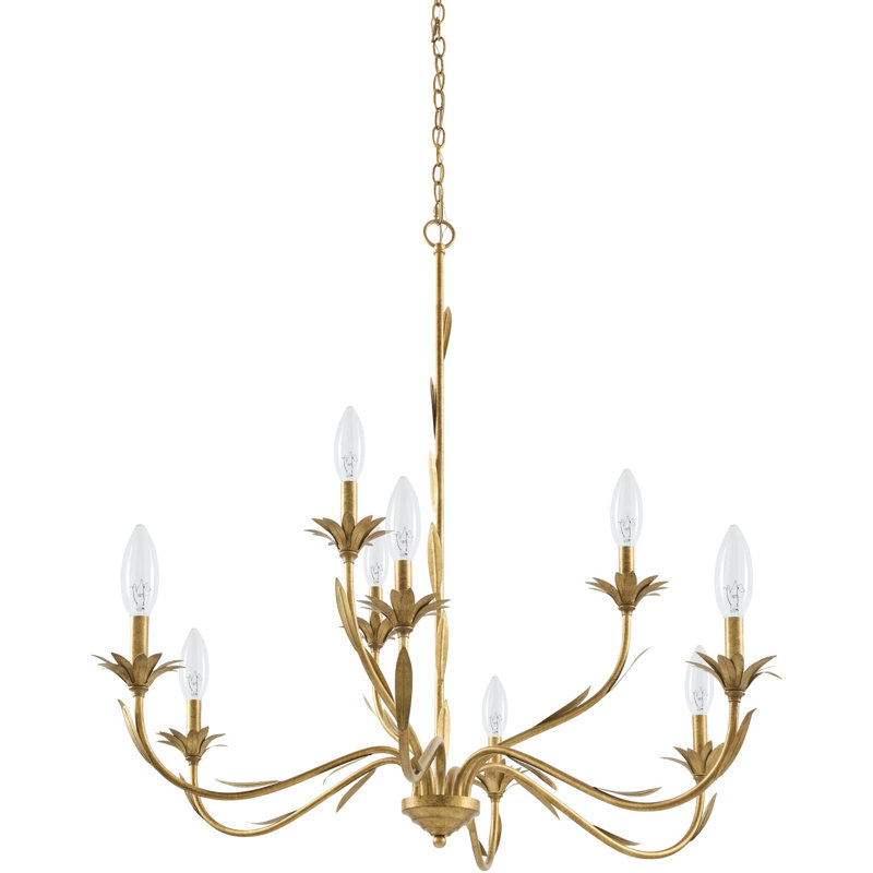 Abrams Chandelier, Gold, 9 Lights