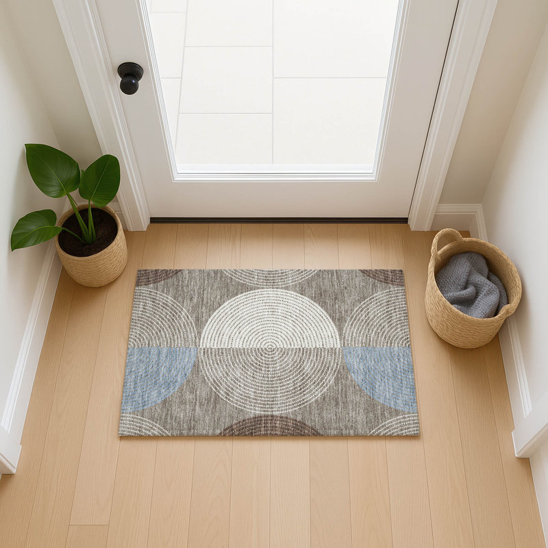 Machine Washable Indoor/Outdoor Jenning ACN2281 Geometric Rug, Rectangle 1'8" x 2'6"