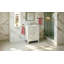 Meuble-lavabo moderne de 61 cm (24 pouces) avec lavabo en céramique, structure en bois massif et caisson en MDF, fini blanc, poignées argentées, 1 porte et 3 tiroirs, blanc-880251687
