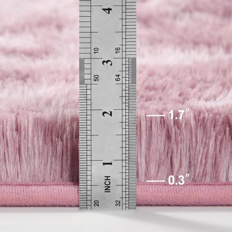 Tie-Dyed Purple Pink Shag Area Rug For Living Room, Rectangle 6' x 9'