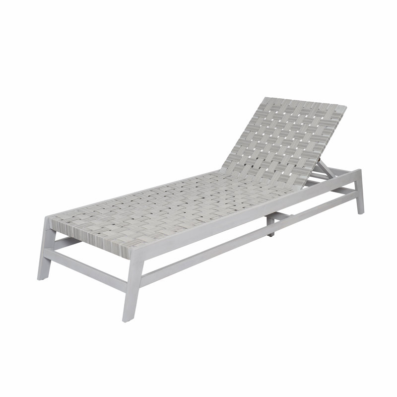 Chaise longue réglable en corde pour l'extérieur de la piscine, Gris