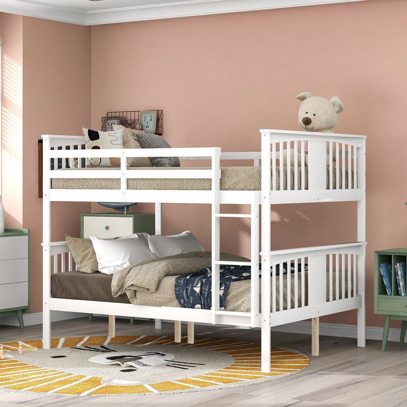 Lit superposé double élégant en bois massif pour chambres et chambres d'amis