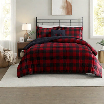 Hypoallergenic Plush Sherpa King Bedding Sets, Rustic Home Comfort