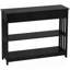 Console pour couloir, noir avec tiroir extra large et 2 tablettes, cadre de rangement à lattes en bois, couloir, décor de salon moderne
