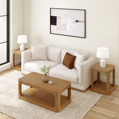 Table basse rectangulaire moderne avec tablette