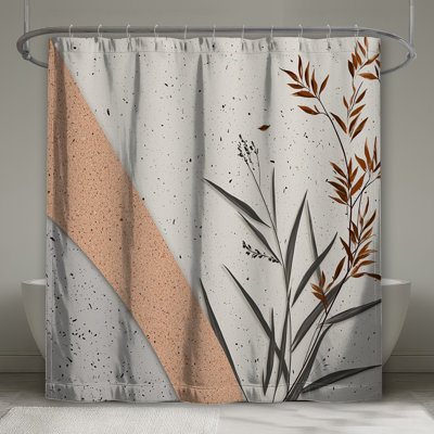 Rideau de douche Botanical - Décoration de salle de bain nature minimaliste