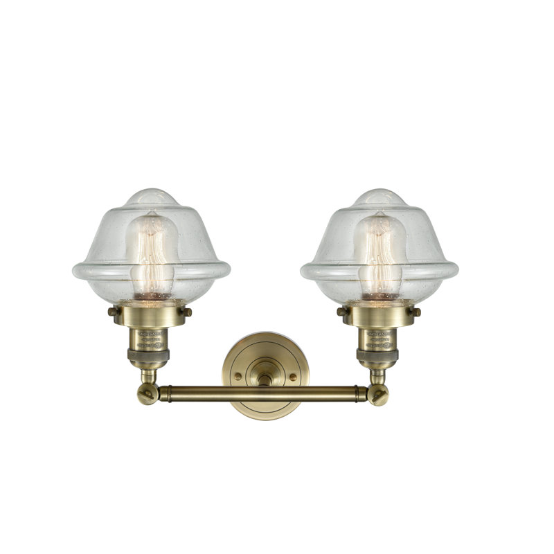 Gebhart 2 - Light Dimmable Vanity Light, Antique Brass, 6 Watt Vinage LED Bulb, Seedy