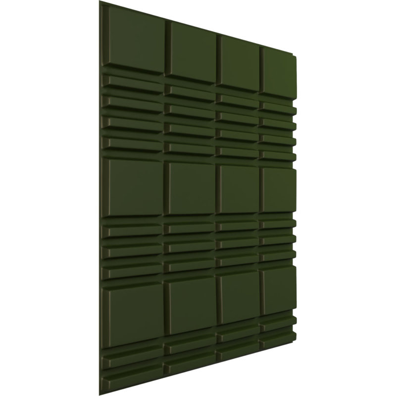 Panneau mural décoratif 3D empilé EnduraWall empilé l 19 5/8 po x H 19 5/8 po, vert canyon satiné UltraCover (couvre 2,67 pieds carrés)