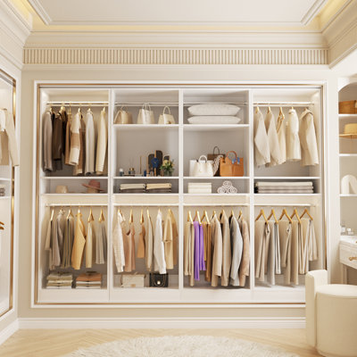 Seward Wood Closet System with Hanging Rods