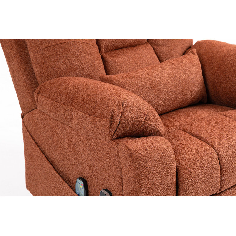 Fauteuil relevable électrique Old Age, canapé électrique plat en mousse haute densité, avec fonctions de chauffage et de massage, inclinable à 180 degrés, 2 porte-gobelets, 2 télécommandes, 4 moteurs OKIN