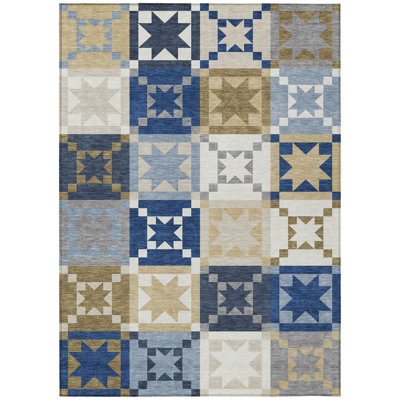 Machine Washable Indoor/Outdoor Chantille ACN2538 Patchwork Rug
