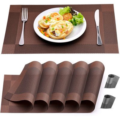 Ensemble de 6 napperons en vinyle Zulay Kitchen pour la table de salle à manger résistants aux taches pour la maison et la cuisine